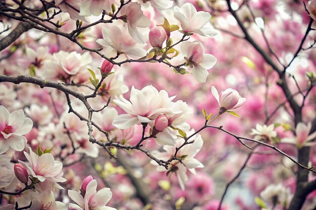 rami pieni di fiori di ciliegio fiori di mela fiori di magnolia