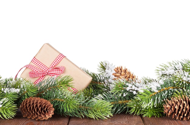 Ramo di albero di Natale con confezione regalo