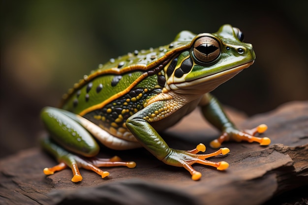 rana d'albero europea Hyla arborea isolata su sfondo di colore solido ai generativo