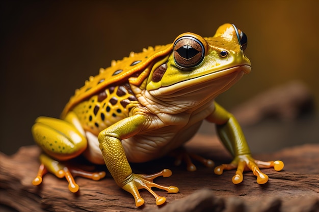 rana d'albero europea Hyla arborea isolata su sfondo di colore solido ai generativo