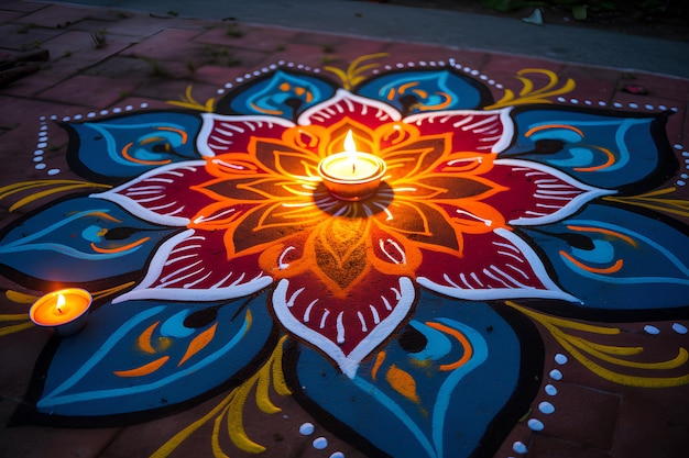 rangoli per la celebrazione del diwali