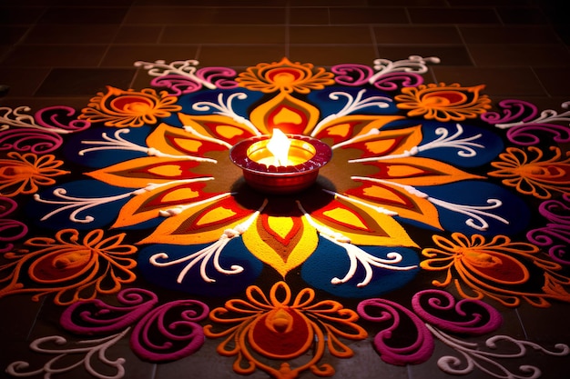 rangoli per la celebrazione del diwali
