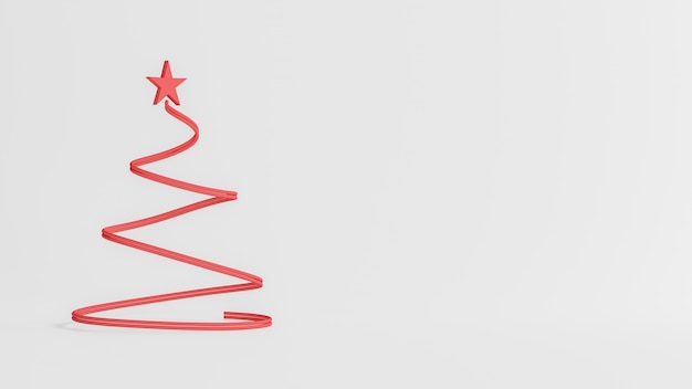 Rappresentazione 3D, buon Natale e concetto del buon anno, poli pino basso con progettazione di scena della neve, illustrazione 3D