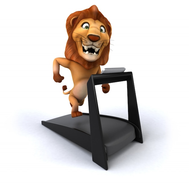 Rappresentazione 3D del leone divertente