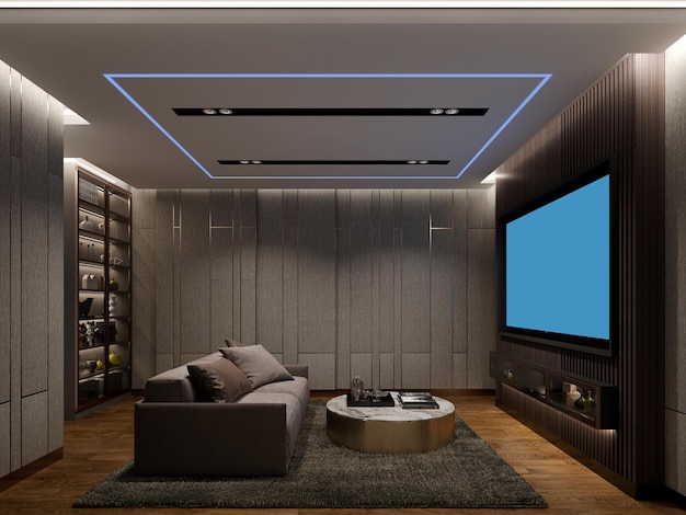 Rappresentazione 3d dell'home theater interno