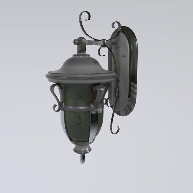 Rappresentazione 3d della lampada da parete