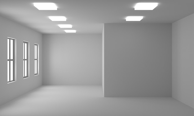 Rappresentazione 3D della stanza interna vuota