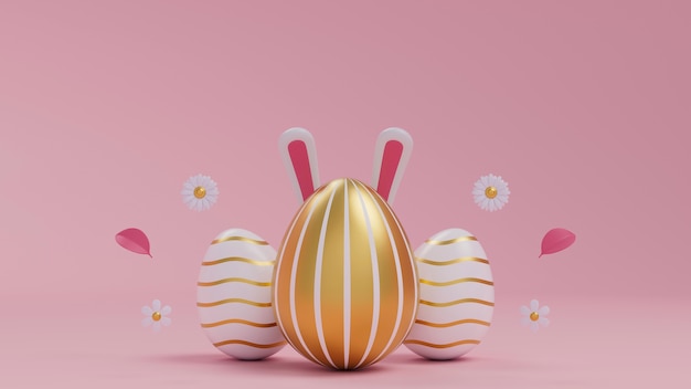 Rappresentazione 3d delle uova decorative di pasqua