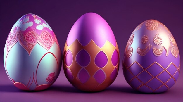 Rappresentazione 3d delle uova di pasqua