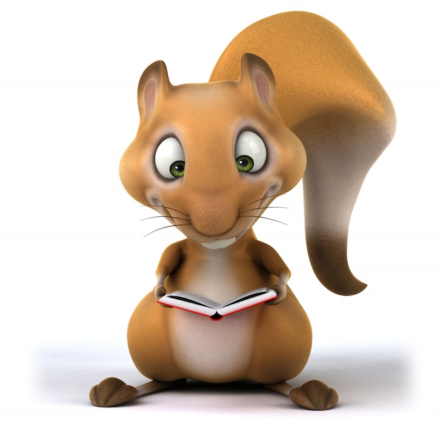 Rappresentazione 3D dello scoiattolo divertente