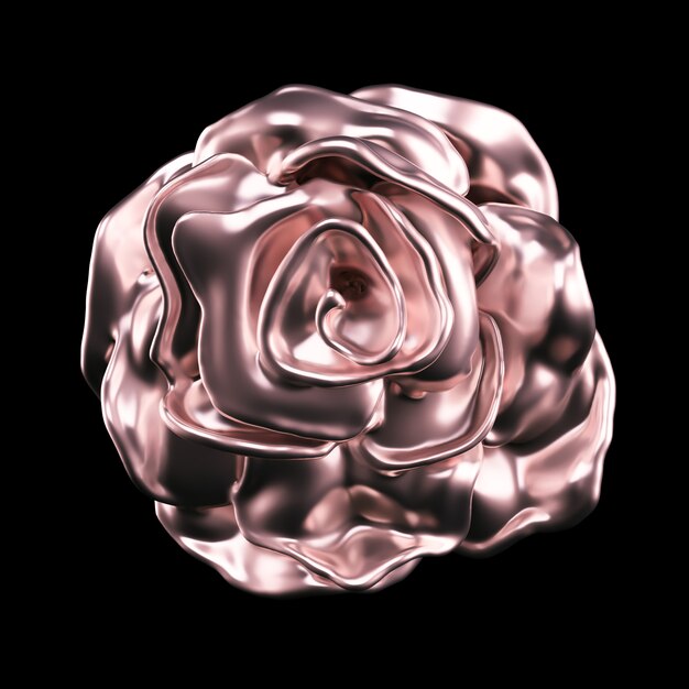 Rappresentazione 3d di un fiore metallico rosa