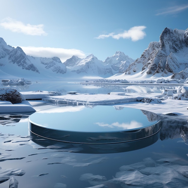 Rappresentazione 3D di una fase circolare in un lago ghiacciato