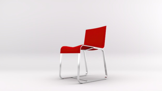 Rappresentazione 3d di una sedia isolata nel fondo dello studio