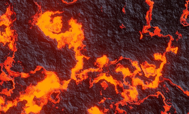 Rappresentazione 3D. Lava basaltica astratta.