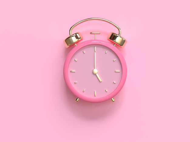 rappresentazione dell'orologio / allarme 3d dell'oro rosa
