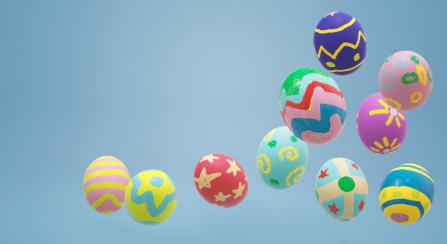 Rappresentazione dell&#39;uovo di Pasqua 3d per il contenuto di festa.