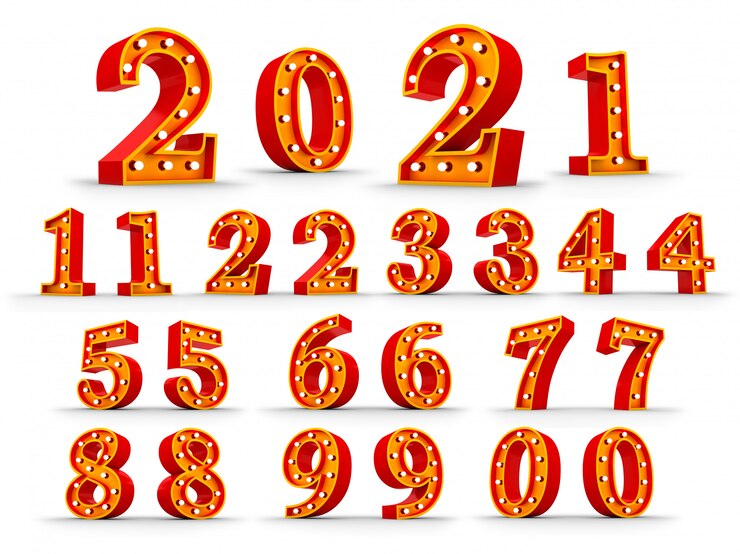 Foto rappresentazione della lampadina 3d di numero rosso