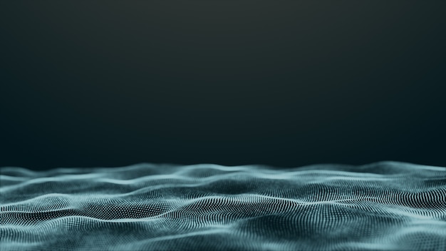 Rappresentazione futuristica di animazione 3D del fondo dell'estratto di tecnologia dell'onda di Digital
