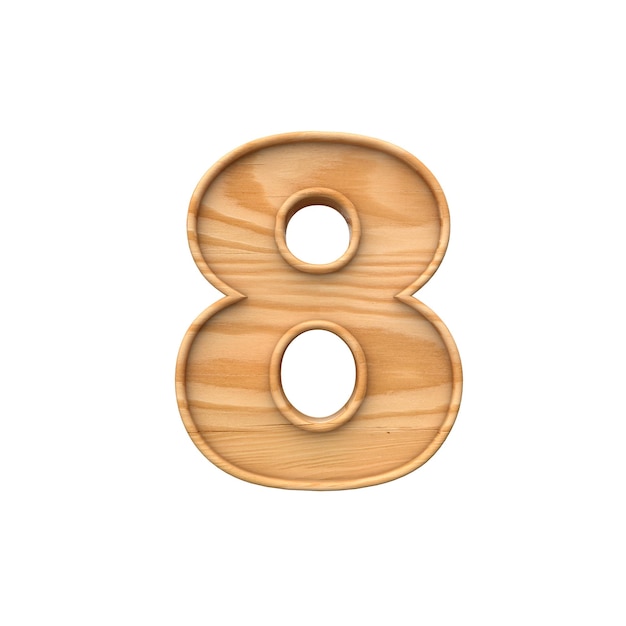Rappresentazione in legno del simbolo d del numero