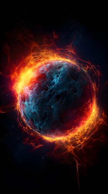 Rappresentazione minimalista della supernova ad alta definizione Una vivida nascita di una stella cosmologica