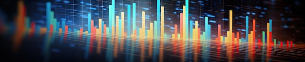Rappresentazione moderna dell'analisi del mercato azionario con linee e forme su uno sfondo blu sorprendente AI Generative