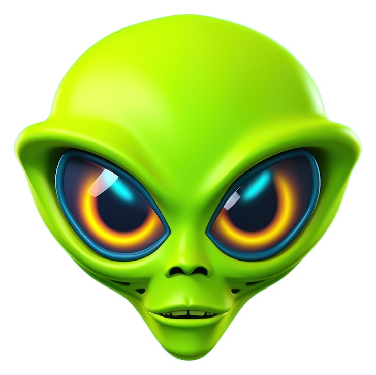 Foto rappresentazione verde del cartone animato di png alien