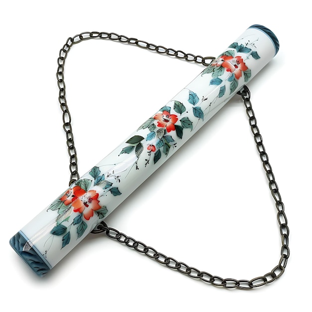 Rare Nunchaku di porcellana dipinto a mano con un delicato Des Game Asset 3D Isolato Design Concept