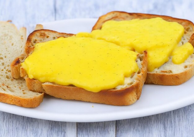 Rarebit gallese formaggio fuso su pane tostato