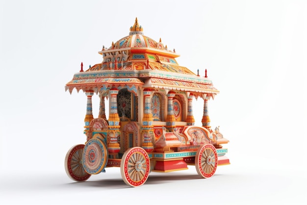 Rath yatra su uno sfondo bianco