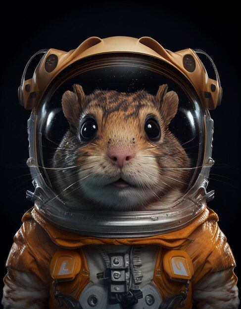 Ratto astronauta con illustrazione 3d dettagliata