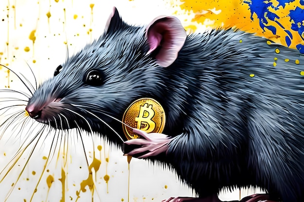 Ratto nero con Bitcoin