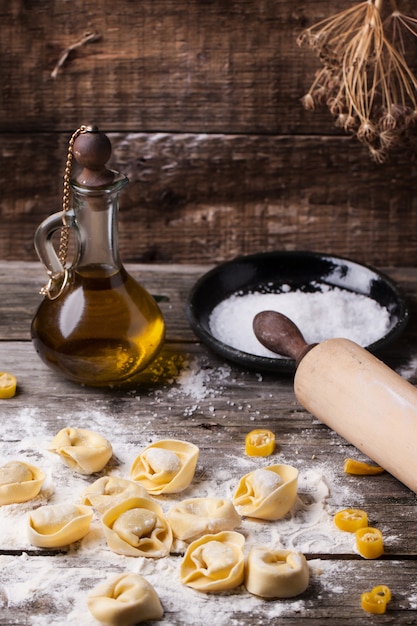 Ravioli di pasta con farina