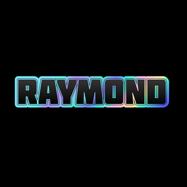 Raymond tipografia 3d design giallo rosa bianco sfondo foto jpg
