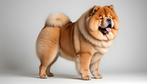 Razza di cane Chow Chow sfondo bianco