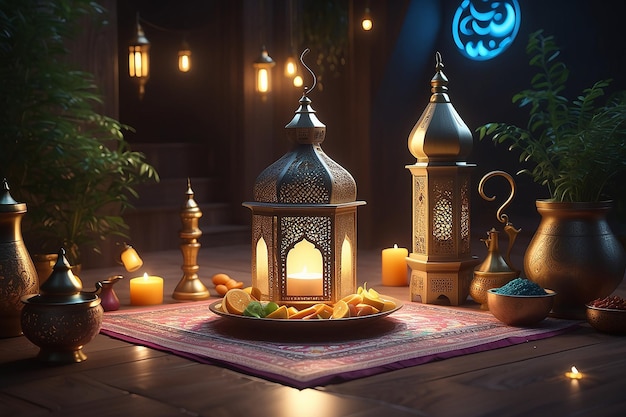 Reale forma di mosaico di Eid mubarak in ramadan