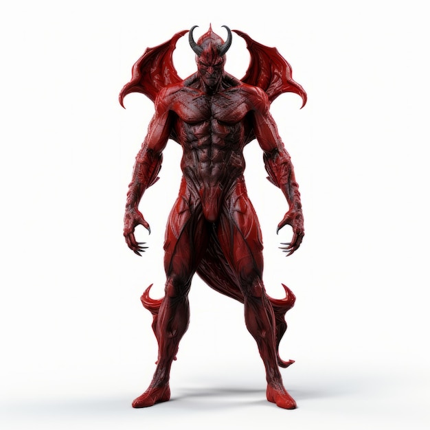 Realismo altamente dettagliato 3D Lucifero Diavolo in forme scure e graziose