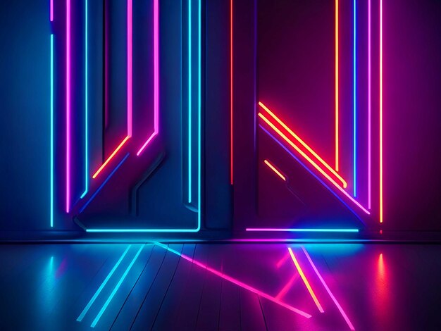 Realistic neon lights hd background download