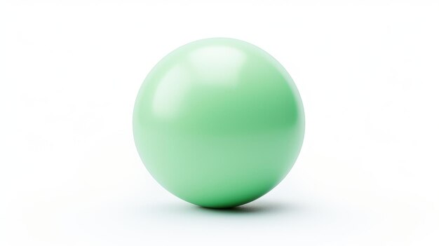 Realistica palla verde su sfondo bianco con stile pastello