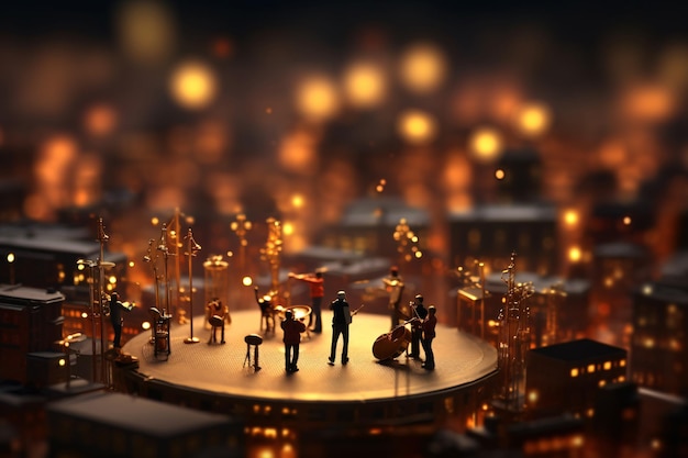 Realistico 3D tiltshift sfocato background music band Generative AI