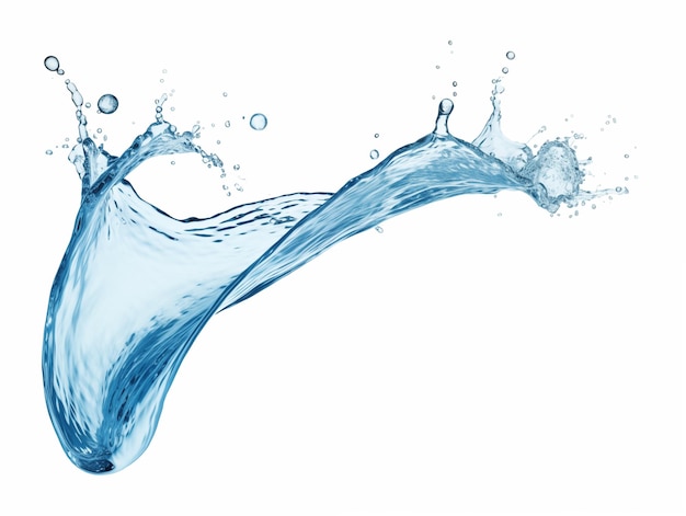 Realistico bellissimo schizzo d'acqua isolato su sfondo bianco