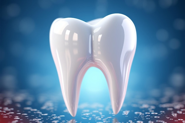 Realistico concetto di pulizia e sbiancamento dei denti in 3D per la salute dentale