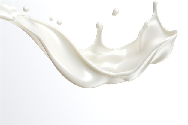 Realistico latte o yogurt spruzza di crema fluente astratto