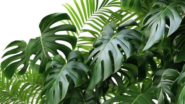 Realistico sfondo di foglie tropicali