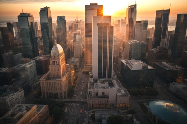 realtà fotografiche Vista dall'alto di Foto moderni edifici commerciali nel quartiere finanziario