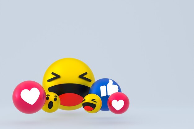 Reazione emoji 3d rendering