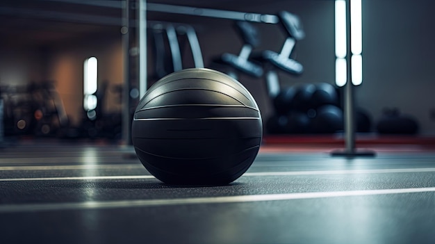 Rebounder di palla di medicina in una palestra vuota