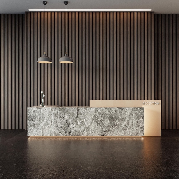 Reception moderna di lusso - rendering 3D