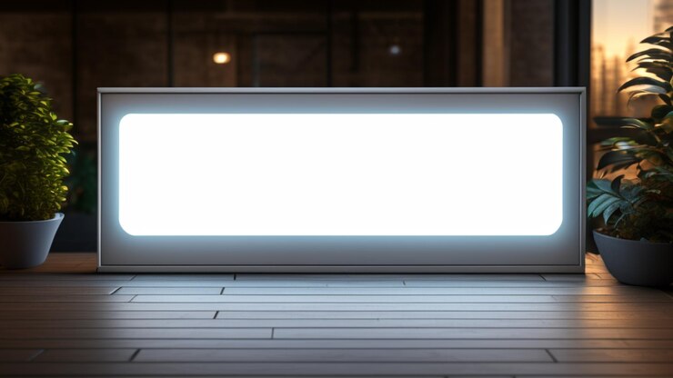 Photo rectangular lightbox signage mockup