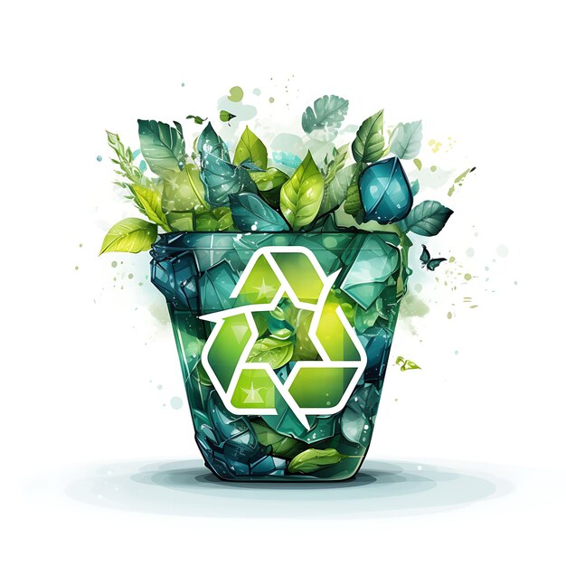 Recycling Bin Earth Hour Frame a forma di un contenitore di riciclaggio W Clipart Disegno artistico accattivante