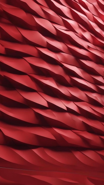 Red abstract wall wave architettura sfondo astratto rendering 3d sfondo rosso per la presentazione